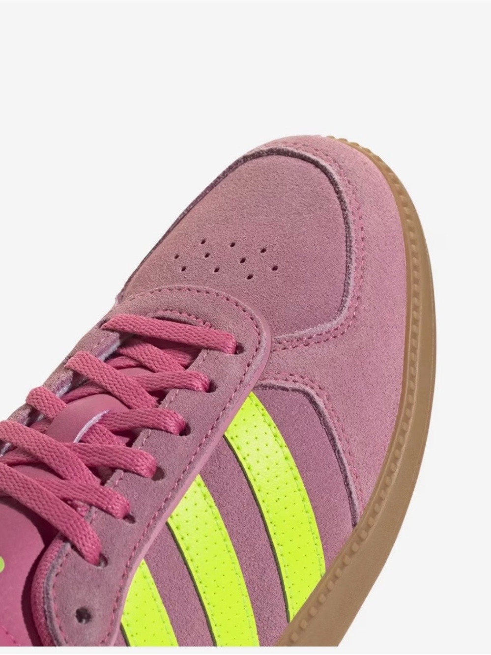 Adidas Women’s Breakneck Sleek Sneakers in Magenta and Lucid Lemon - Picture 4 of 9
